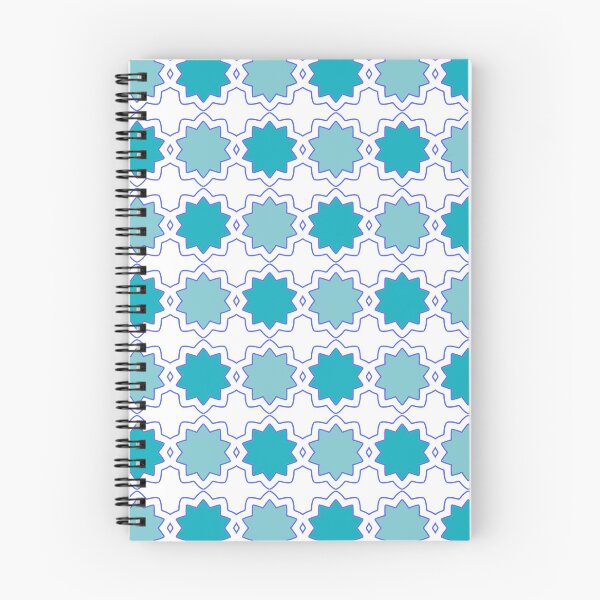 Item preview, Seamless Islamic geometric pattern with blue floral star motifs, interlocking ornamental outlines. designed and sold by S4Graphics.