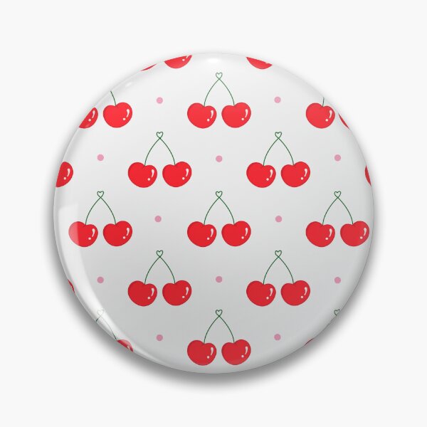 Item preview, Kawaii Cherry Hearts Seamless white with navy Polka Dot Pattern designed and sold by Sugarflumpairy2.
