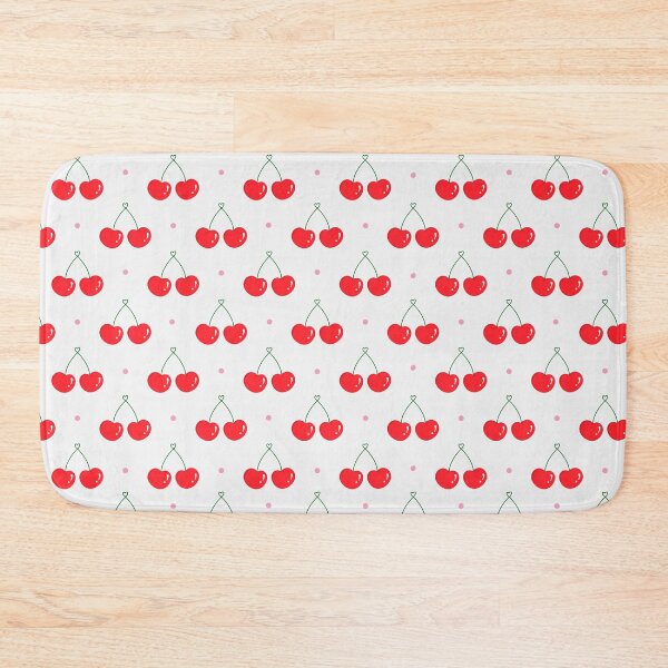 Item preview, Kawaii Cherry Hearts Seamless white with navy Polka Dot Pattern designed and sold by Sugarflumpairy2.
