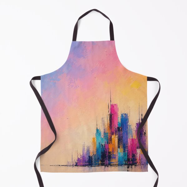 Item preview, Urban Glow Pastel Skyline – Abstract City Lights Painting designed and sold by Ingorgia Studio.