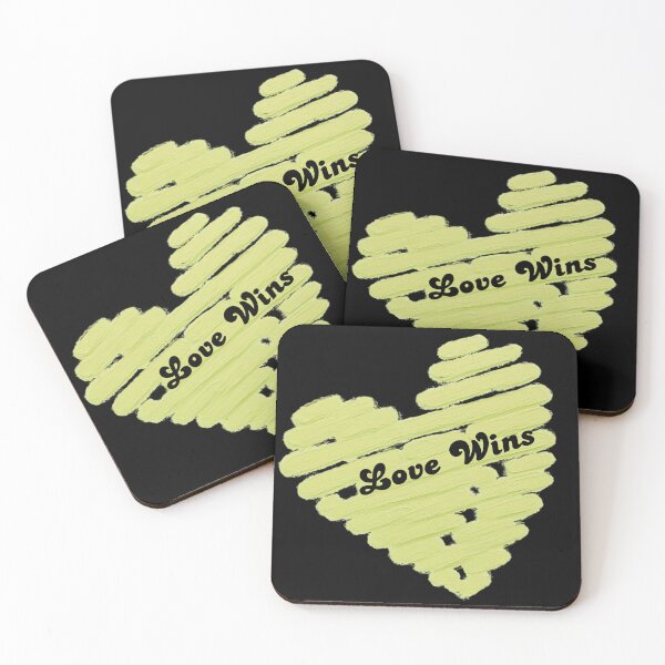 Item preview, Love Wins – Lime Green Hand Painted Heart | Minimalist Typography designed and sold by VariusDesigns.