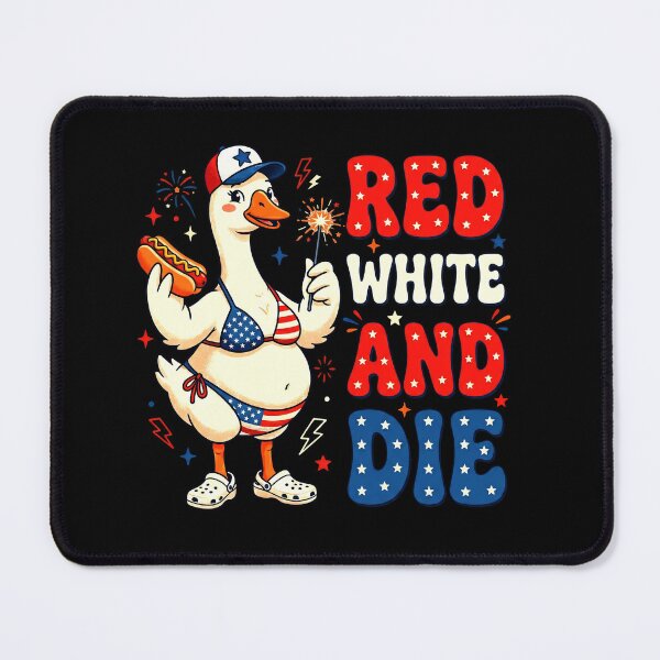 Item preview, Red White And Die Funny Goose 4th of July Hot Dog Shirt designed and sold by ArcaneArtistry.