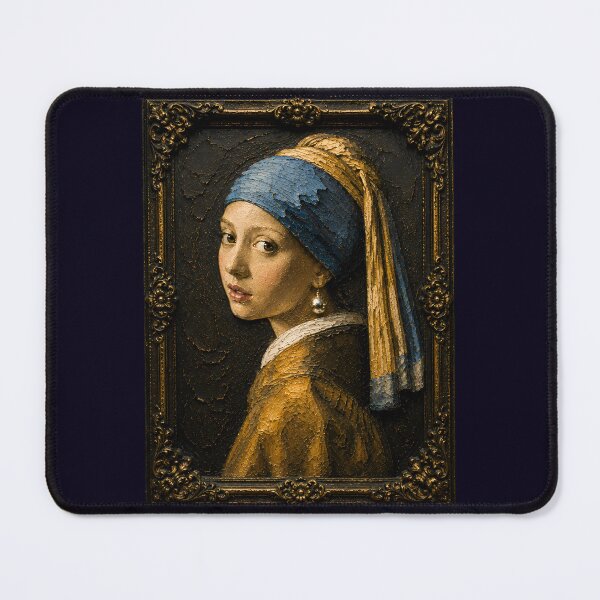 Item preview, Girl with a Pearl Earring Relief Frame Edition - Vintage Museum Wall Art designed and sold by ManJiangHong.