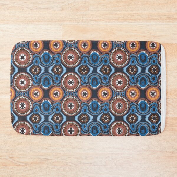 Item preview, Aboriginal Dot Painting Bedding Set Running Water Pattern Blue Rarrk designed and sold by AboriginalartVI.