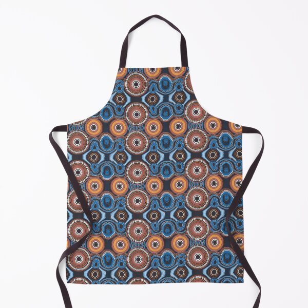 Item preview, Aboriginal Dot Painting Bedding Set Running Water Pattern Blue Rarrk designed and sold by AboriginalartVI.