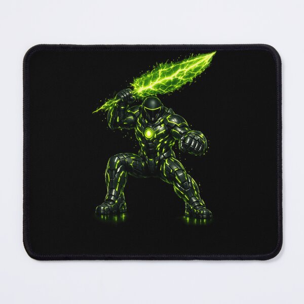 Item preview, Cyberpunk Neon Green Warrior — Dark Power Armor Art for Bold Gamers designed and sold by ArtoryWorks.