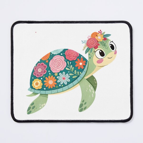 Item preview, Floral baby turtle designed and sold by trendspatterns.