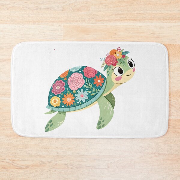 Item preview, Floral baby turtle designed and sold by trendspatterns.