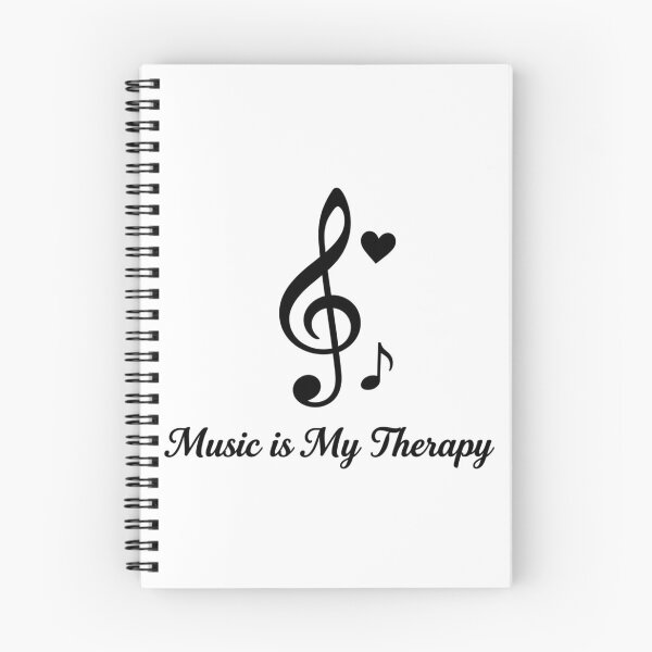 Item preview, Music Is My Therapy – Minimal Black and White Musical Quote Design designed and sold by Joyfulfabric.