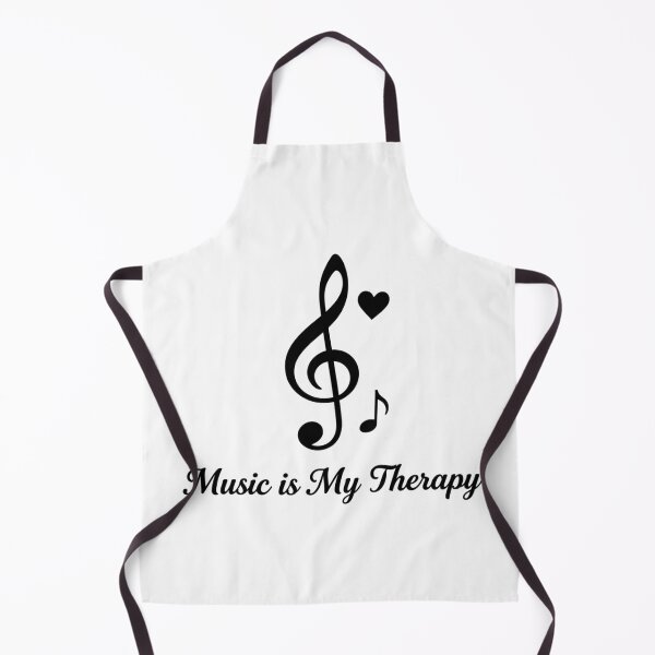 Item preview, Music Is My Therapy – Minimal Black and White Musical Quote Design designed and sold by Joyfulfabric.