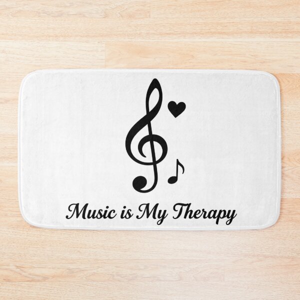 Item preview, Music Is My Therapy – Minimal Black and White Musical Quote Design designed and sold by Joyfulfabric.