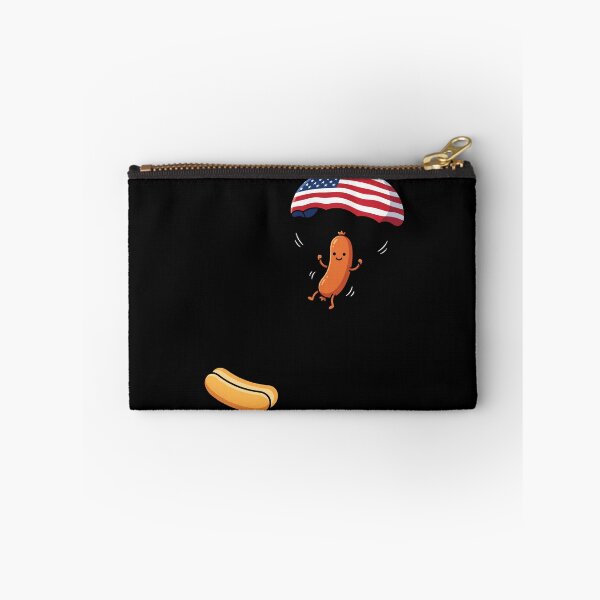 Item preview, Funny 4th of July Skydiving Sausage Hot Dog Patriotic Shirt designed and sold by ArcaneArtistry.