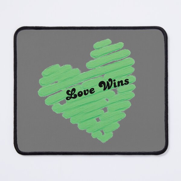 Item preview, Love Wins – Mint Green Hand Painted Heart | Minimalist Typography designed and sold by VariusDesigns.