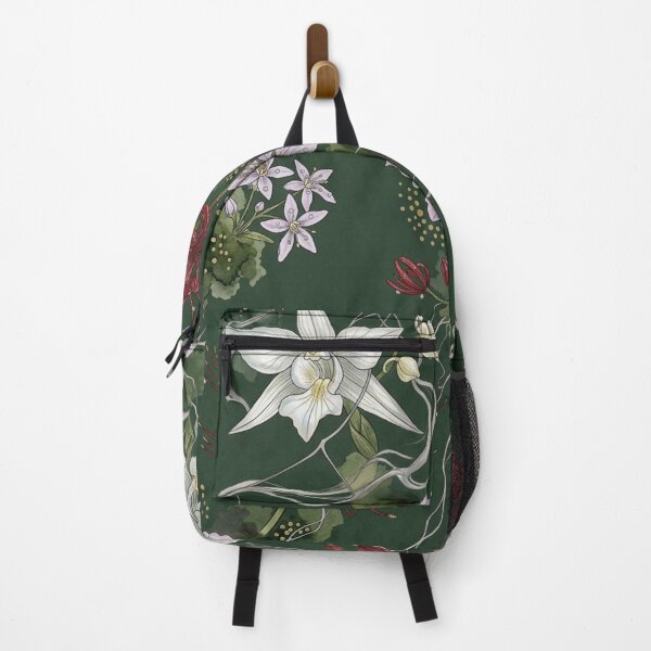 Item preview, Forest Alchemy Spider Lily Orchid Botanical - Dark Green Seamless Floral Pattern - Japanese Cherry Blossom Illustration - Asian Dark Romance Gift designed and sold by WitchyBotanicaArt.