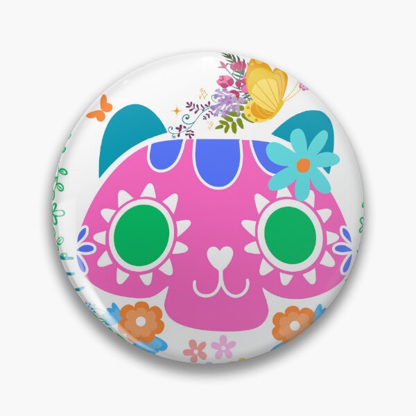Item preview, Colorful Floral Sugar Skull Cat with Butterflies designed and sold by WhimsyWolfDsgns.