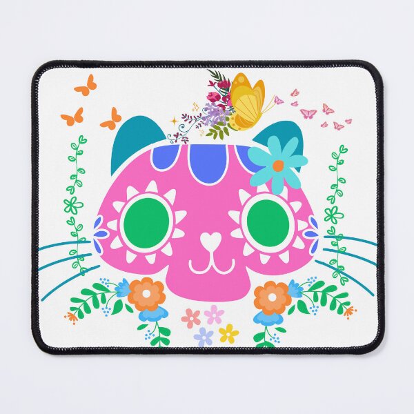 Item preview, Colorful Floral Sugar Skull Cat with Butterflies designed and sold by WhimsyWolfDsgns.