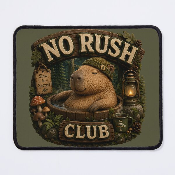 Item preview, No Rush Club Woodland Capybara designed and sold by Weirdwildco69.