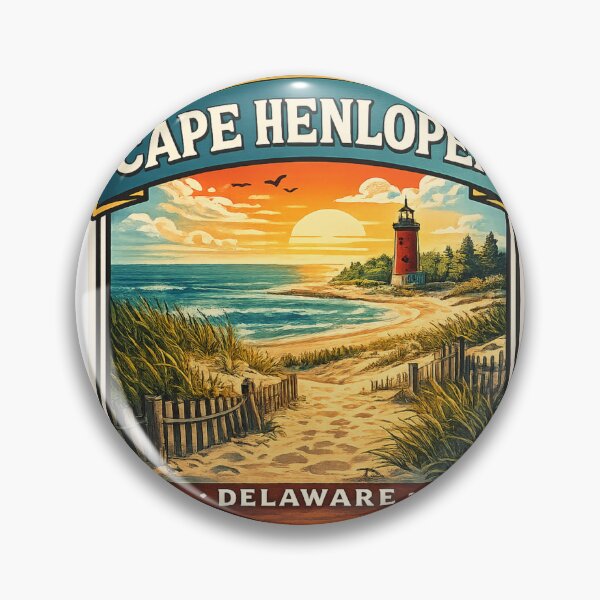 Item preview, Cape Henlopen Delaware Sticker | Vintage Lighthouse & Coastal Beach Design designed and sold by MaaroufDesign.