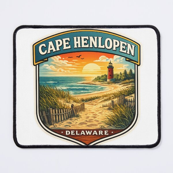 Item preview, Cape Henlopen Delaware Sticker | Vintage Lighthouse & Coastal Beach Design designed and sold by MaaroufDesign.