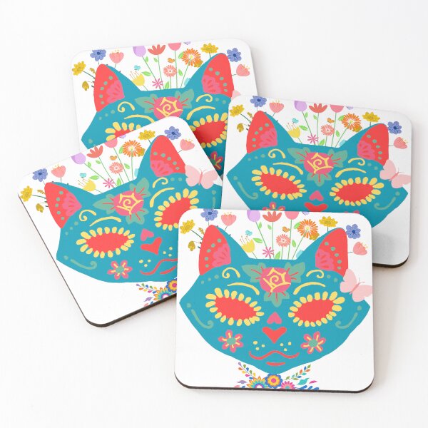 Item preview, Cute Sugar Skull Cat Design designed and sold by WhimsyWolfDsgns.