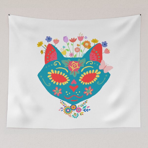Item preview, Cute Sugar Skull Cat Design designed and sold by WhimsyWolfDsgns.