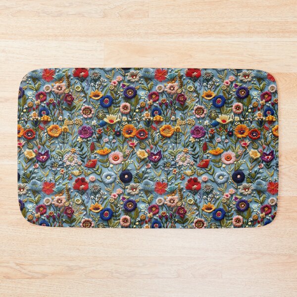 Item preview, Floral Embroidery Phone Case for Mom | Vintage Stitched Flower Journal for Students | Colorful Hand-Stitched Floral Blanket for Grandma | Elegant Embroidery Pattern Tote Bag for Nurse designed and sold by VivaFy.