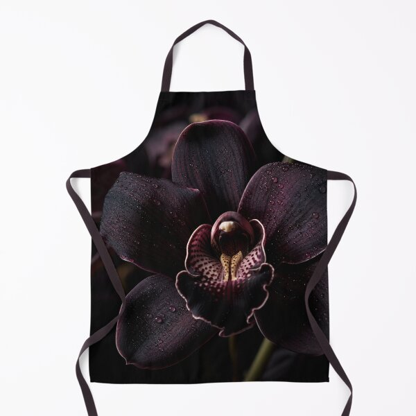 Item preview, Dark Botanical Photorealistic Orchid - Burgundy Black Macro Photography - Water Drops Moody Floral Art - Fine Art Orchid Print - Dark Romantic Gift designed and sold by WitchyBotanicaArt.
