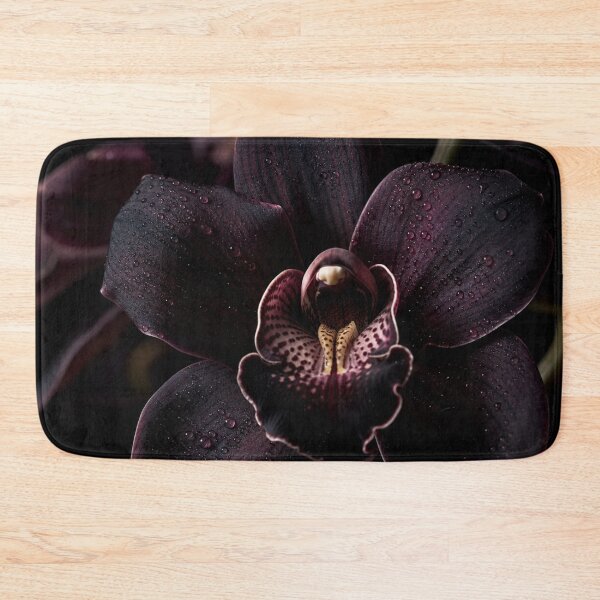 Item preview, Dark Botanical Photorealistic Orchid - Burgundy Black Macro Photography - Water Drops Moody Floral Art - Fine Art Orchid Print - Dark Romantic Gift designed and sold by WitchyBotanicaArt.