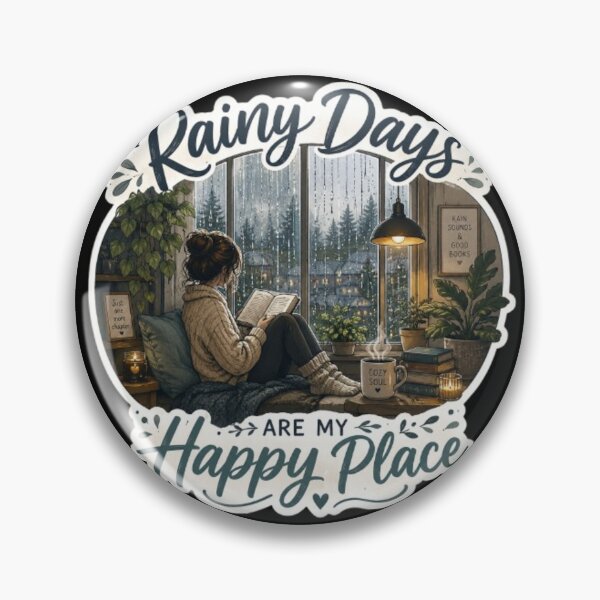 Item preview, Rainy Days Are My Happy Place | Cozy Reading Rain Aesthetic | Pluviophile Sticker designed and sold by TulipsArtDesigns .