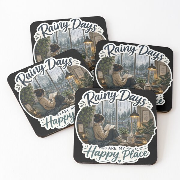 Item preview, Rainy Days Are My Happy Place | Cozy Reading Rain Aesthetic | Pluviophile Sticker designed and sold by TulipsArtDesigns .