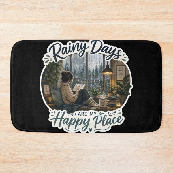 Item preview, Rainy Days Are My Happy Place | Cozy Reading Rain Aesthetic | Pluviophile Sticker designed and sold by TulipsArtDesigns .