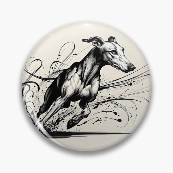 Item preview, GALOGO - Galgo in Motion – Sumi-e Greyhound Art Print with Ink Flow Lines designed and sold by GALOGO – Art for Sighthounds & Animal Welfare.