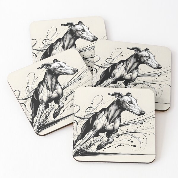 Item preview, GALOGO - Galgo in Motion – Sumi-e Greyhound Art Print with Ink Flow Lines designed and sold by GALOGO – Art for Sighthounds & Animal Welfare.