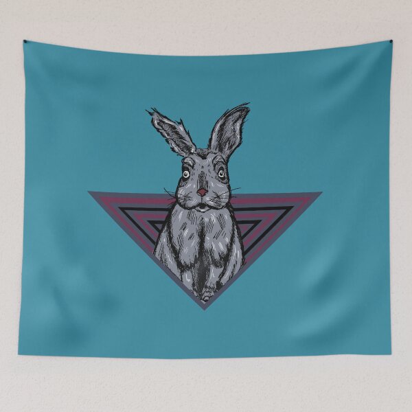 Item preview, Surreal Rabbit Illustration | Retro Geometric Vintage Animal Graphic designed and sold by Half Mess.