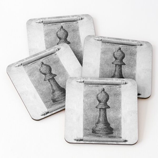 Item preview, Chess Bishop Scroll Parchment Dark Medieval Strategy Ink Art designed and sold by Ghoul Enterprises.