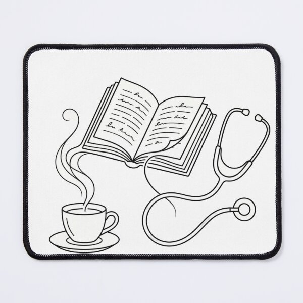 Item preview,  Minimalist Coffee and Medical Book Line Art designed and sold by sanorastyle.