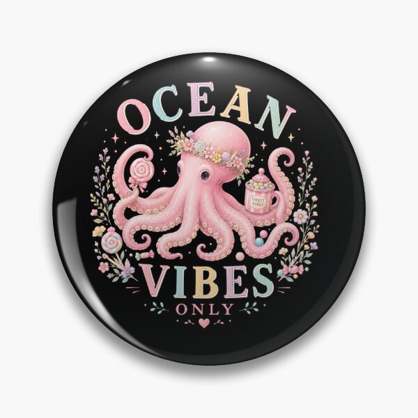 Item preview, Ocean Vibes Only Sweet Vibes Octopus designed and sold by Weirdwildco69.