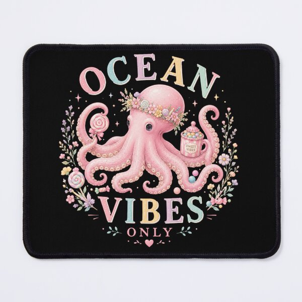 Item preview, Ocean Vibes Only Sweet Vibes Octopus designed and sold by Weirdwildco69.
