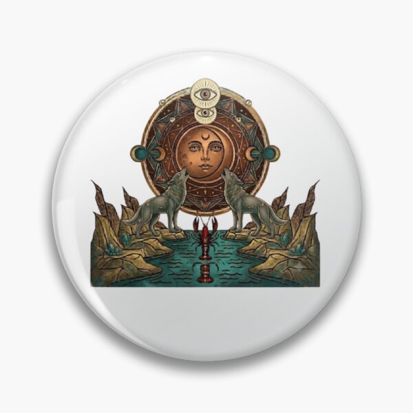 Item preview, The Moon Tarot - Wolf, Cancer & All-Seeing Eye Alchemical Graphic designed and sold by Northern Glow Art.