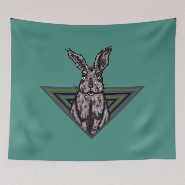 Item preview, Surreal Rabbit Illustration | Retro Geometric Vintage Animal Graphic designed and sold by Half Mess.