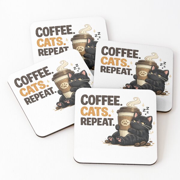 Item preview, Coffee Cats|  Funny Black Cat | Coffee Lover Design for Cat Moms and Coffee Lovers designed and sold by MimiSabu.