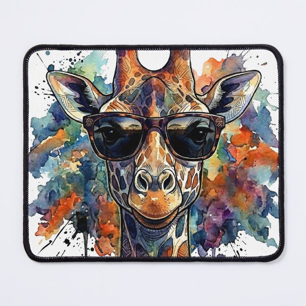 Item preview, Cool Watercolor Giraffe With Sunglasses designed and sold by MarlonOspinaStore.