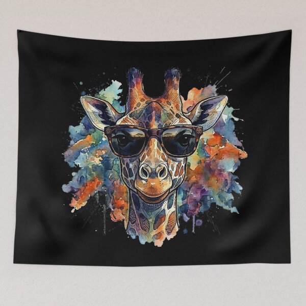 Item preview, Cool Watercolor Giraffe With Sunglasses designed and sold by MarlonOspinaStore.