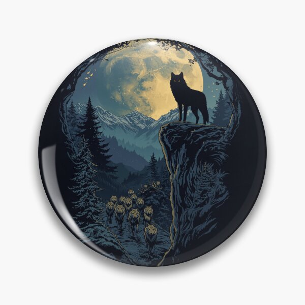 Item preview, Alpha Wolf Pack Moon Graphic T-Shirt | Majestic Wilderness Night Forest Design designed and sold by Vvmd.