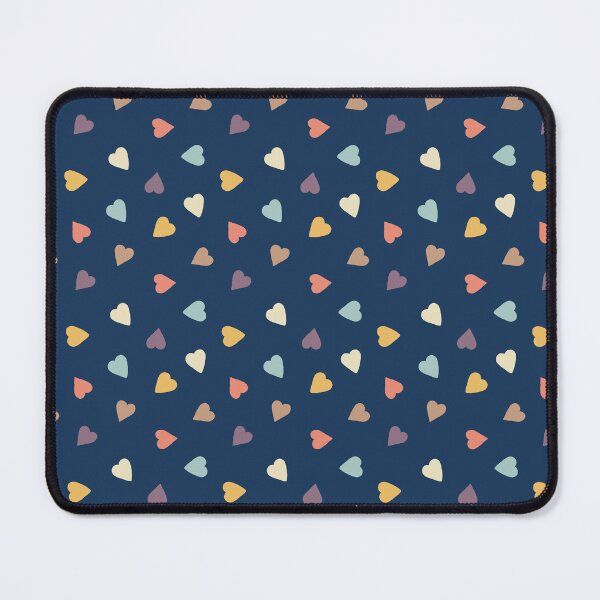 Item preview, Scattered Multicolour Hearts on Midnight Navy designed and sold by Abbdabbs.