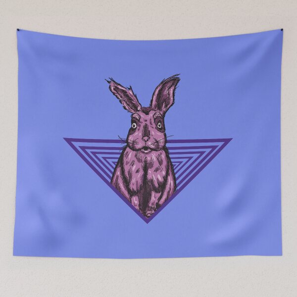 Item preview, Surreal Rabbit Illustration | Retro Geometric Vintage Animal Graphic designed and sold by Half Mess.