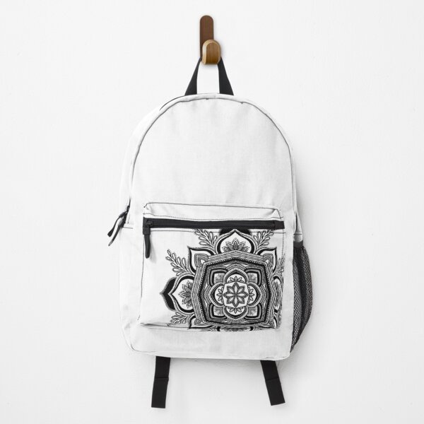 Aperçu de l'œuvre Mandala floral noir et blanc créée et vendue par Asher's Art.