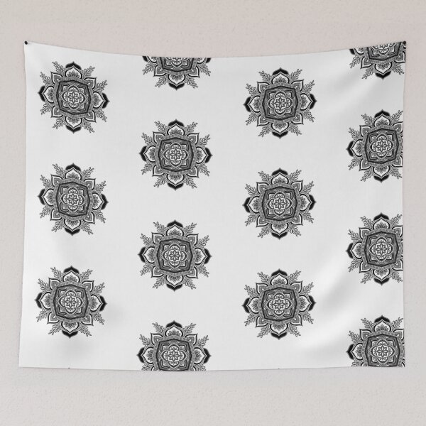 Item preview, Black & White Floral Mandala  designed and sold by Asher's Art.