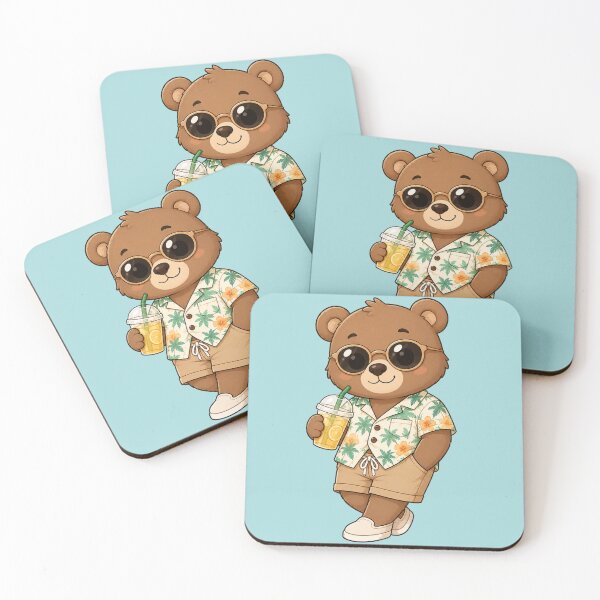 Item preview, Cute Summer Bear Wearing Hawaiian Shirt And Sunglasses designed and sold by Seculinator.