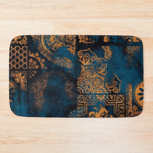 Item preview, Moody Teal Gold Andalusian Surface Pattern designed and sold by arteresting-art.